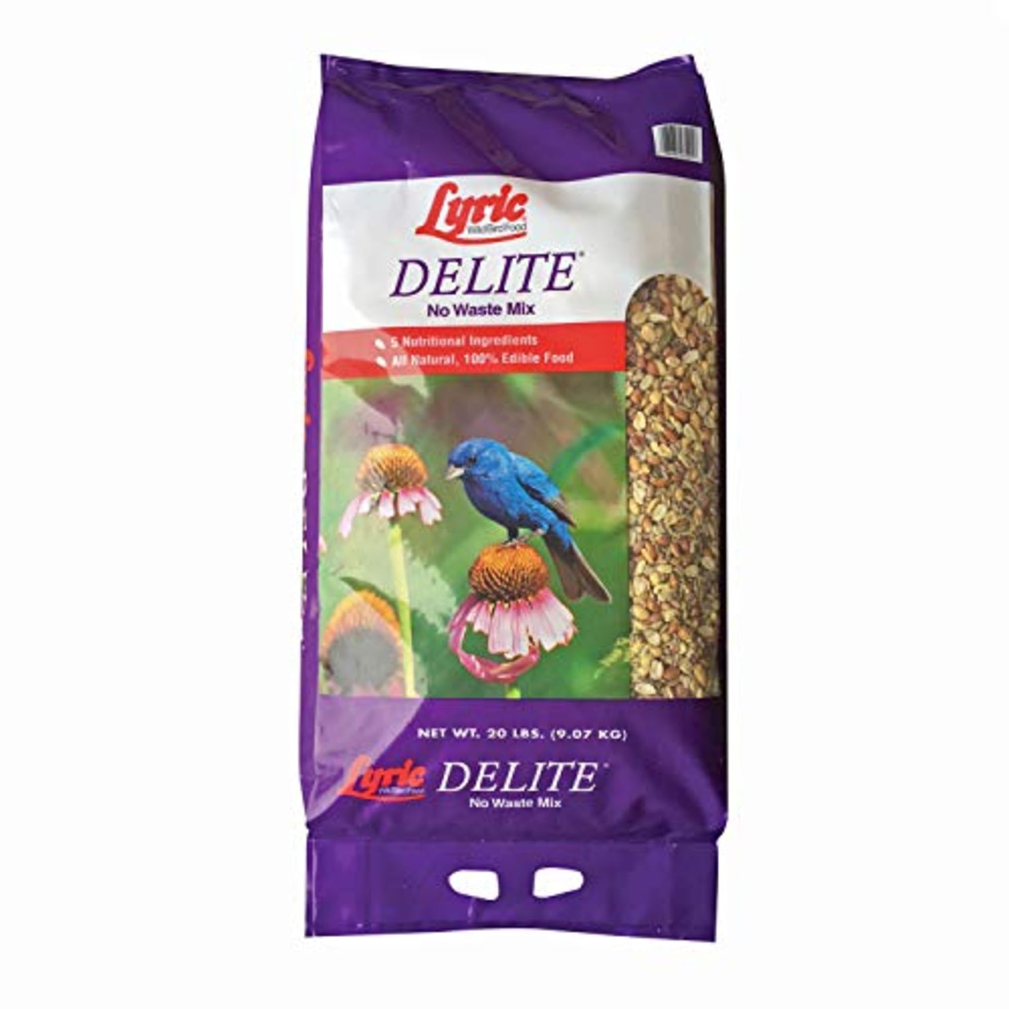 Lyric Delite Wild Bird Seed - No Waste Bird Food Mix With Shell-Free Nuts & Seeds - Attracts Buntings, Chickadees & Finches - 20