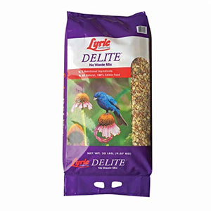 Lyric Delite Wild Bird Seed - No Waste Bird Food Mix With Shell-Free Nuts & Seeds - Attracts Buntings, Chickadees & Finches - 20