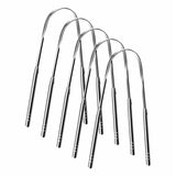 Nurpi Oral Care Steel Tongue Cleaner Long Handle 13 X 5 X 1 Cm For Adults And Kids Pack Of 5