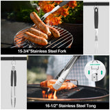 HAUSHOF Large Grilling Accessories, BBQ Grill Set, Heavy Duty Stainless Steel Barbecue Utensils with 16-1/2 Spatula, Brush, Fo