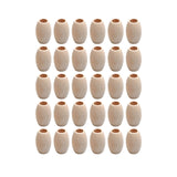 30pc Natural Oval Wood Beads - Unfinished Wooden Spacer Beads (Large) 20mm x 30mm, 8mm Hole for Jewelry Making
