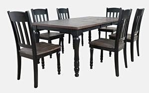 Jofran Madison County Reclaimed Solid Wood Slatback Farmhouse Dining Chair (Set Of 2), Vintage Black