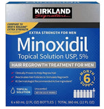 Kirkland Signature Minoxidil Topical Solution USP 5%, Extra Strength Hair Regrowth Treatment for Men, 6 Months Supply