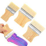 CALIDAKA 3 Pcs Flat Paddle Paint Brush Set, 3/4/5 Inch Art Paint Brushes Wool Paint Brushes for Watercolor, Oil, Acrylic Paints