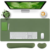 Bloss Keyboard Wrist Rest + Mouse Wrist Rest + Leather Desk Mat, Non-Slip Desk Mat Protector for Office, Home(31.5 15.7 Inches,