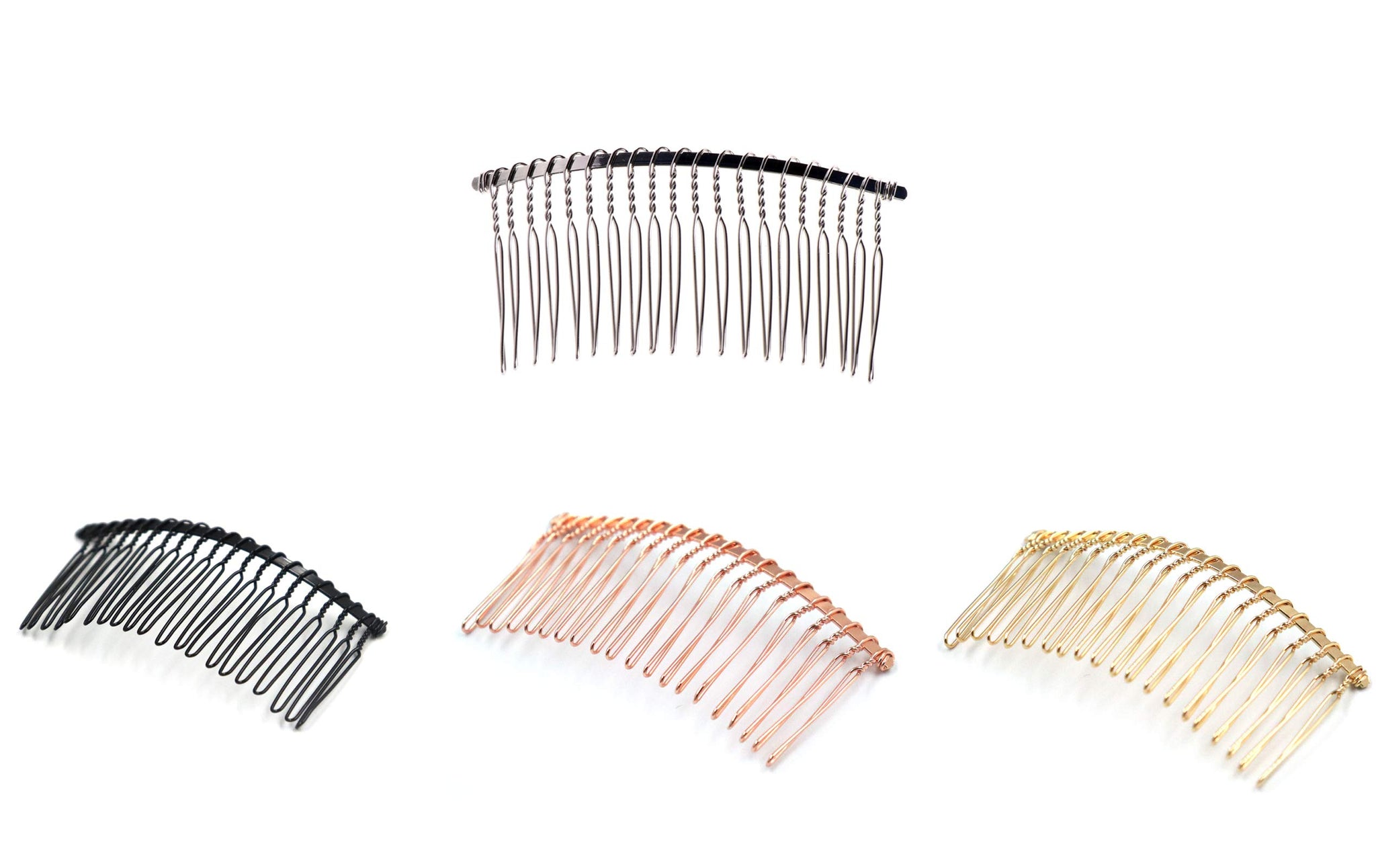 Ruwado 4 pcs 20 Teeth Metal Side Comb Veil Twist Vintage Fashion Classic Hair Comb Pin French Hair Clamp Accessories for Women G