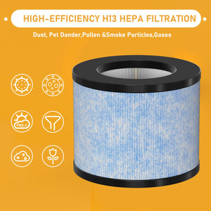 Allisfresh C102 MA-01CW True HEPA Replacement Filter Compatible with Miko Ibuki C102 Air Cleaner Purifier and Okaysou AirMic4S,