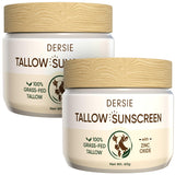 (Pack of 2) Beef Tallow Sunscreen with Zinc Oxide: Tallow & Zinc Oxide Instant Sun Protection - Non Greasy Formula with Beeswax,