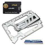 Toolcard Pro With Money Clip - 40 in 1 Credit Card Multitool - Sleek Minimalist Stainless Steel Wallet and Money Clip by Lever G