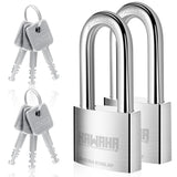 KAWAHA 41/50L-2PS 2 inch (50mm) Long Shackle High Security Stainless Steel Padlock with Stainless Steel Key for Both Indoor and 