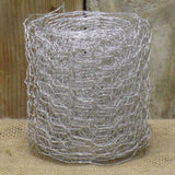 Real Metal Chicken Wire Craft Ribbon Roll - (Silver, 1 Roll - 4 Inch x 9 feet)