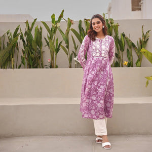 Gosriki Women'S Rayon Blend Anarkali Embroidered Kurta (Rupini Purple-Gs_M_Purple_Medium),Purple,,B0DKX81T43
