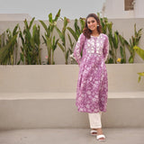 Anni Designer Women'S Rayon Blend Anarkali Embroidered Kurta (Rupini Purple_Xl_Purple_X-Large),Purple,XL,,,