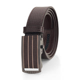 Leather Belt Adjustable Buckle Waist Belt (Brown, 32)