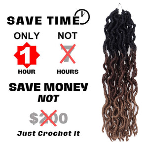 14 Inch Goddess Faux locs Crochet Hair 6 Packs/Lot Soft Gypsy Locs Wavy Crochet Braids Dreadlocks 3 Tone Curly Wavy Twist Braidi