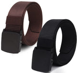 Sunshopping MenS Nylon Adjustable Plastic Flap Buckle Belt Combo Set (Opd300) (Free Size, Multi02)