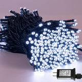 YEGUO 66ft 200 LED Christmas Lights Outdoor Waterproof, White Christmas Tree Light Indoor, Green Wire Twinkle String Light Plug 