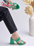 Shoetopia Women'S Heeled Sandal-6 Kids Uk (Girls-Mintra-Green)-Eu39,Green,6,B0D4VQF3T7