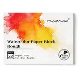 Fuumuui 9 12 Watercolor Paper Block, Textured Rough 100% Cotton Watercolor Paper, 140lb/300gsm, 22 Sheets, Acid-Free, Art Paper