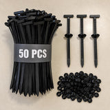 Purchase Zone Reusable Nylon Fastening Straps With Locking Button Clips Adjustable Wire Organizers For Garden Support, Automot