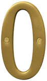 HY-KO Products BR-43BB/0 House Number 0 (Zero), 4 Inch, Brushed Brass