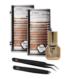 KC Republic Lash Eyebrow Extensions Kit with 2 Trays of Mink False Eyebrows in Light Brown, Comes on Mixed Length 5-8 mm Mix, Ey