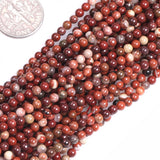 GEM-Inside Red Jasper Gemstone Loose Beads 3mm Round Mixed-Color Small Energy Stone Power Beads for Jewelry Making 15