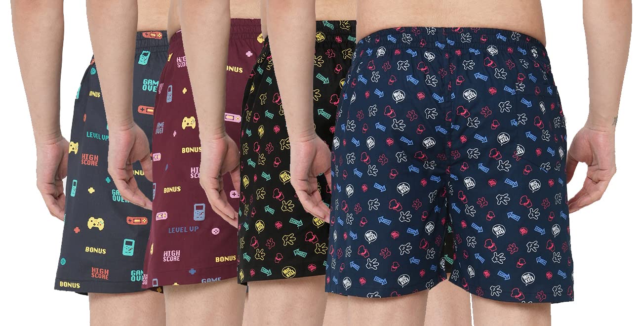 Anni Designer Men'S Cotton Printed Boxer Shorts (Pack Of 4) (Anl-Bxr-Pack-4-An-026_M_Multi_ Medium) Multicolour,Multicolour,M,Cotton,Boxers,