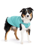 Goldpaw Stretch Fleece Dog Sweater - with Spandex for 4-Way Stretch - Soft, Comfortable Dog Coat - Machine Washable - Made in the USA- Turquoise - Size 14