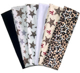 TERSE Leopard Headbands for Women Y2K Accessories: Trendy Women Head Bands with Cute Bow Star Cheetah Print, Stretchy Hair Bands