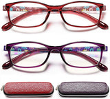 EYEURL Reading Glasses for Women, 2 Pack Blue Light Blocking Readers Lightweight Filter UV Ray/Glare Anti Eyestrain,0.5