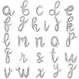 TONIFUL 52 Pcs 16 Inch Silver Cursive Letter A-Z Balloons,Cursive Custom Phrase Foil Alphabet DIY Personalized Phrase Banner for