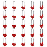 Gradleen 25 PCS Red 3.5 50mm Love Padlock Single Heart Lock,Love-You-Forever Metal Padlock for Lovelock Bridge,Wedding & Anniver