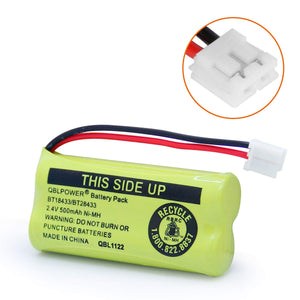 QBLPOWER 2.4V Rechargeable Battery Compatible with AT&T Vtech Phones BT18433 BT184342 BT28433 BT284342 BT-8300 BATT-6010 BT1011