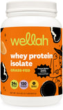 Wellah Grass-Fed Whey Protein Isolate Powder (Peanut Butter Cookie) 30 Servings - 24g of Protein, 120 Calories Per Serving, Natu