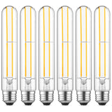 Gozelux T10 LED Bulb 6W Equal E26 LED Bulb 60 Watt Dimmable Cool White 4000K E26 Edison Bulb AC120V 750lm Tubular Light Bulb T10