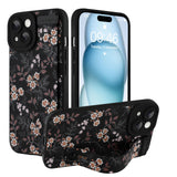 Ufbara Compatible with iPhone 15 Case for Women Men, Cute Flower Floral Pattern, Built in Adjustable Metal Wrist Strap Grip Hand