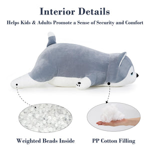 meowtastic Cute Weighted Stuffed Animals - 21 3.5 lbs Weighted Husky Stuffed Animal Huskies Plush Pillow, Big Weighted Stuffed