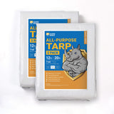 GUARD SHIELD White Tarp 12x20 Feet Medium Duty All Purpose Poly Tarps Cover 7mil (2-Pack)