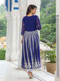 Gosriki Women'S Georgette Anarkali Chikankari Embroidered Kurta (Kari-Blue-Gs_Xl_Blue_X-Large),Blue,,B0CFFFWJWH