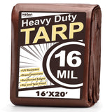 Keten Tarps Heavy Duty Waterproof 16X20 Feet, Extra Thick 16 Mil, Tear & Fade Resistant, 100% UV Blocking, Outdoor Tarp with Rei