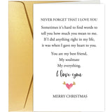Spercy Sentimental Christmas Card for Him Her, Poem Love Christmas Card, Romantic Christmas Card Gift for Husband Wife, Never Fo