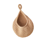 Ujeavette Droplet Wall Hanging Basket Handwoven Wall Planter For Kitchen Bar Vegetable 25Cmx31Cm Khaki