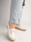 Shoetopia Upper Bow Detailed White Slip-On Loafers For Women & Girls /Uk8,White,8,B0BYP7878S
