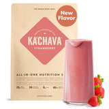 KaChava All-In-One Nutrition Shake Blend, Strawberry, 15 Servings, 85+ Superfoods & Nutrients, Greens Plant-Based Powder Protein