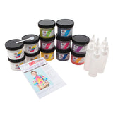 S&S Worldwide Color Splash! Cold Water Tie Dye, 8 Colors Dye Powder + Soda Ash, 8oz Jars, Applicator Bottles, Measure Scoop, Jus