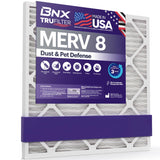 BNX TruFilter 14x25x1 MERV 8 Air Filter 2 Pack - MADE IN USA - Electrostatic Pleated Air Conditioner HVAC AC Furnace Filters - R
