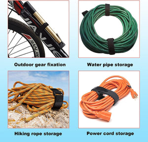 16Ft 1 inch Wide Cable Straps with 15 Buckles, Reusable Heavy Duty Hook and Loop Straps, Adjustable Straps for Home, Office, Des