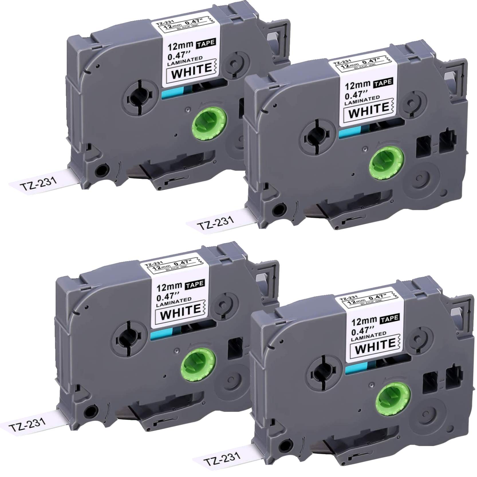 NEXTPAGE Laminated Label Tape Compatible with Brother TZE-231, 4 Pack