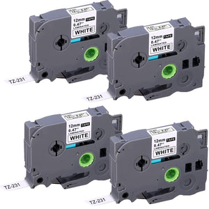 NEXTPAGE Laminated Label Tape Compatible with Brother TZE-231, 4 Pack